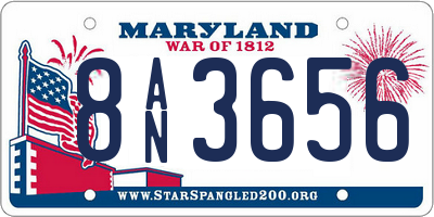 MD license plate 8AN3656
