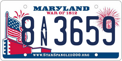 MD license plate 8AN3659