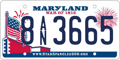 MD license plate 8AN3665