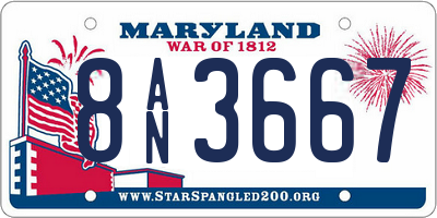 MD license plate 8AN3667