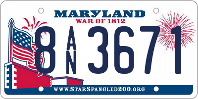 MD license plate 8AN3671
