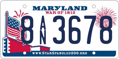 MD license plate 8AN3678