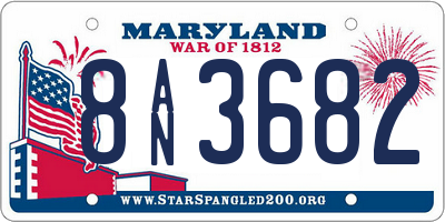MD license plate 8AN3682