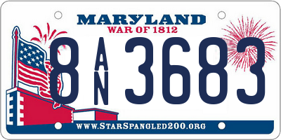 MD license plate 8AN3683