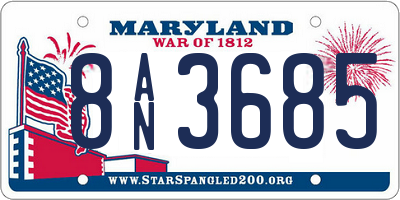 MD license plate 8AN3685
