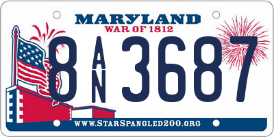 MD license plate 8AN3687