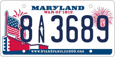 MD license plate 8AN3689