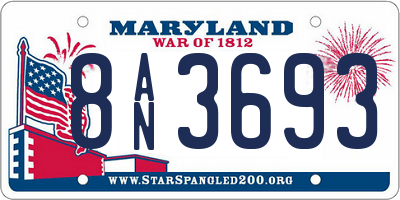 MD license plate 8AN3693
