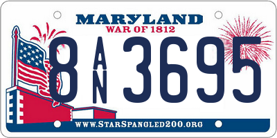 MD license plate 8AN3695