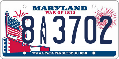 MD license plate 8AN3702