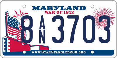 MD license plate 8AN3703