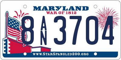 MD license plate 8AN3704
