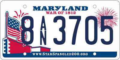 MD license plate 8AN3705
