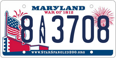 MD license plate 8AN3708