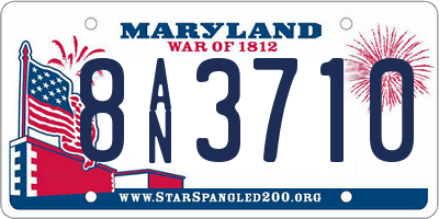 MD license plate 8AN3710