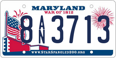 MD license plate 8AN3713