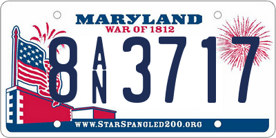 MD license plate 8AN3717