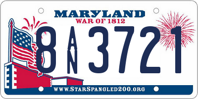 MD license plate 8AN3721