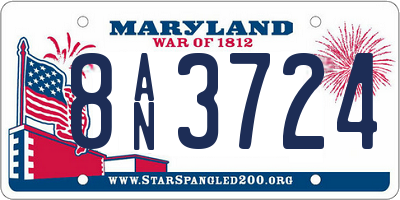MD license plate 8AN3724