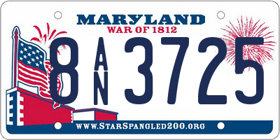 MD license plate 8AN3725