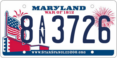 MD license plate 8AN3726