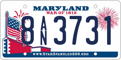 MD license plate 8AN3731