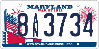 MD license plate 8AN3734