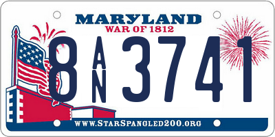 MD license plate 8AN3741