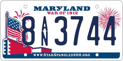 MD license plate 8AN3744