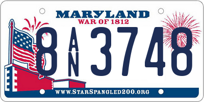 MD license plate 8AN3748