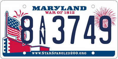 MD license plate 8AN3749
