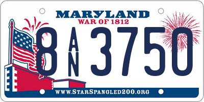 MD license plate 8AN3750