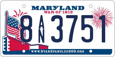 MD license plate 8AN3751