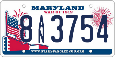 MD license plate 8AN3754
