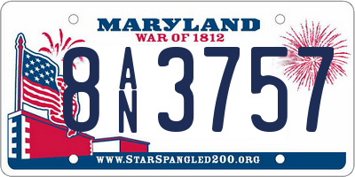 MD license plate 8AN3757