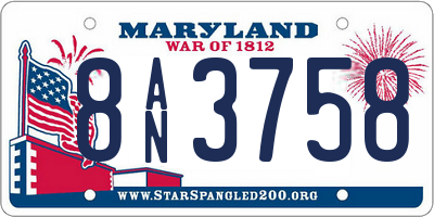 MD license plate 8AN3758