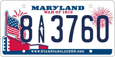 MD license plate 8AN3760