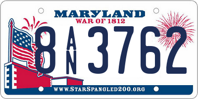 MD license plate 8AN3762
