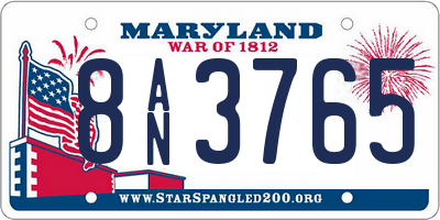 MD license plate 8AN3765