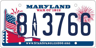 MD license plate 8AN3766