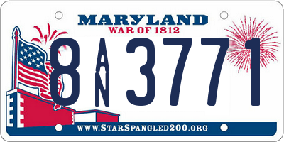 MD license plate 8AN3771