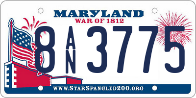 MD license plate 8AN3775
