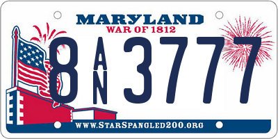 MD license plate 8AN3777
