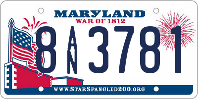 MD license plate 8AN3781