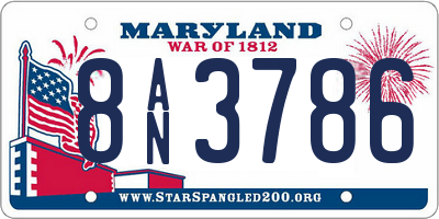 MD license plate 8AN3786