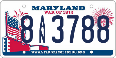 MD license plate 8AN3788