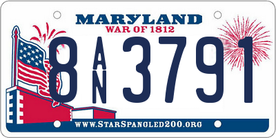 MD license plate 8AN3791