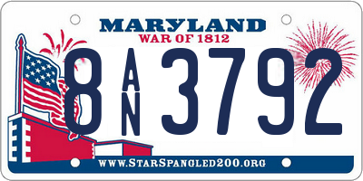 MD license plate 8AN3792