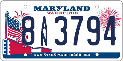MD license plate 8AN3794