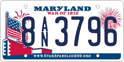 MD license plate 8AN3796